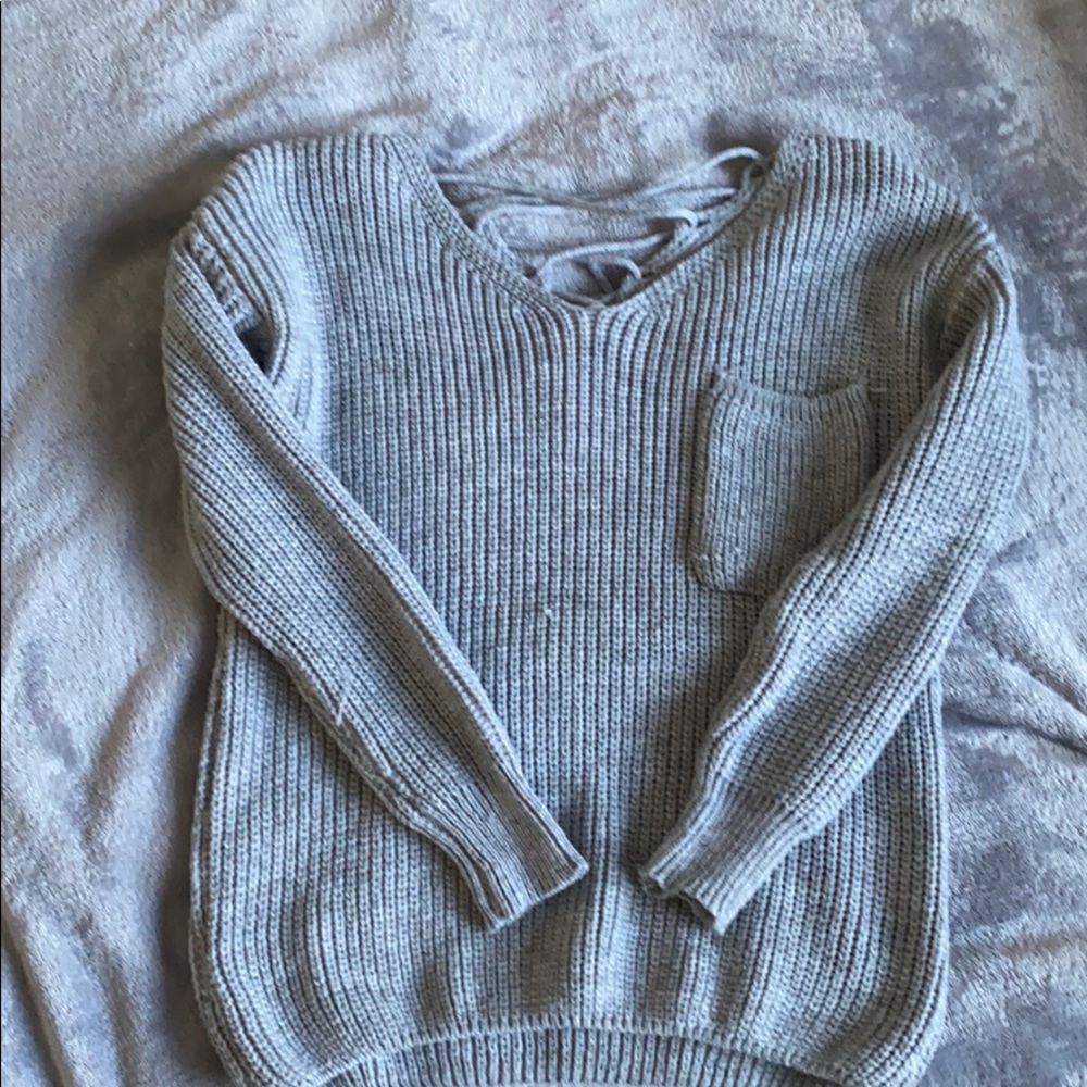 Grey knit sweater